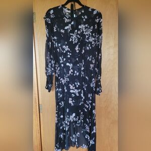IRO Paris Iliona Floral Chiffon Midi Dress - Excellent Used Condition
